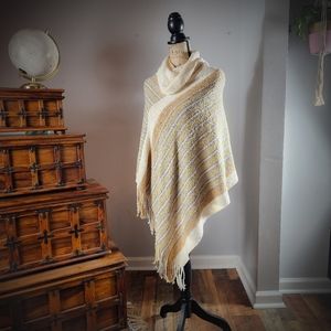 Turtleneck Tasseled Poncho